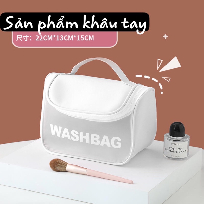 Túi đựng đồ trang điểm trong suốt loại dày dặn cứng cáp - Túi đựng mỹ phẩm du lịch chống nước có móc treo tiện lợi