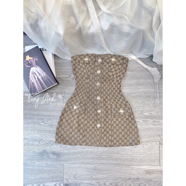 Đầm quây gấm gucci