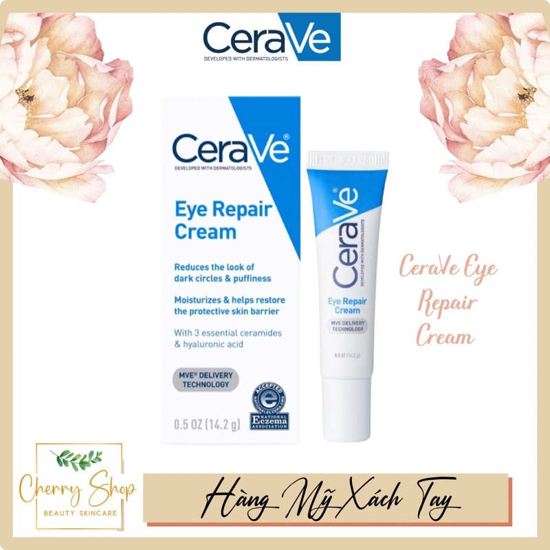 [Hàng USA]Kem dưỡng mắt quầng thâm và chống nhăn Cerave Eye Repair Cream (14,2g)