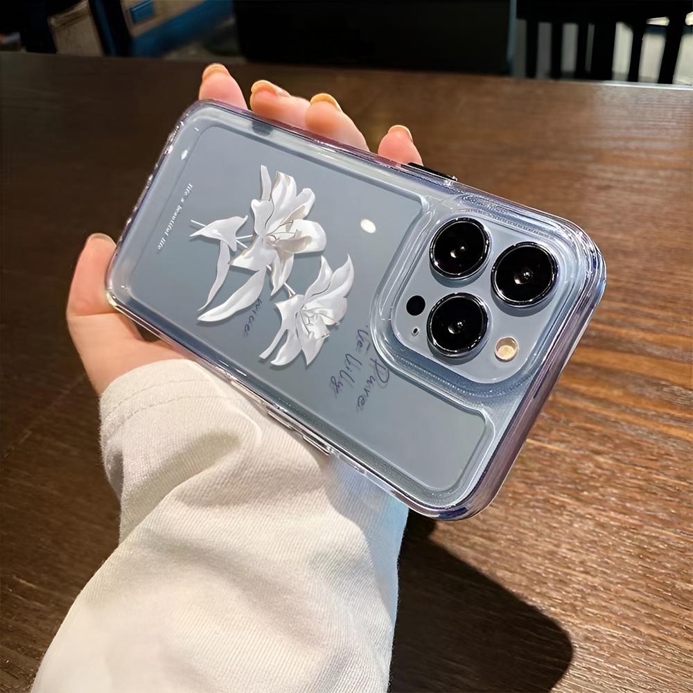 Ốp Điện Thoại Mềm Hình Hoa lily Cho iphone 14 Pro Max 14 Plus 13 11 12 7Plus X XR XS Max
