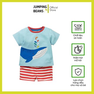 Bộ Little Maven áo xanh cá voi quần kẻ đỏ cho bé trai 2-7 tuổi (LM20606) - Jumping Beans Official Store