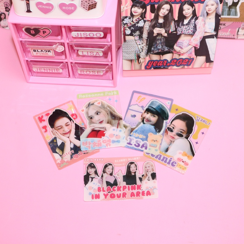 Thẻ hình Blackpink Lisa Rosé Jennie Jisoo trong suốt dùng trang trí