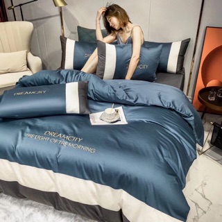 Set Chăn ga lụa thêu Dream city 4 món độc đáo