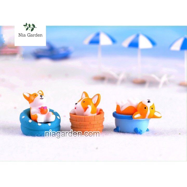 Phụ kiện chó Corgi trang trí cây cảnh, tiểu cảnh (PKTC)