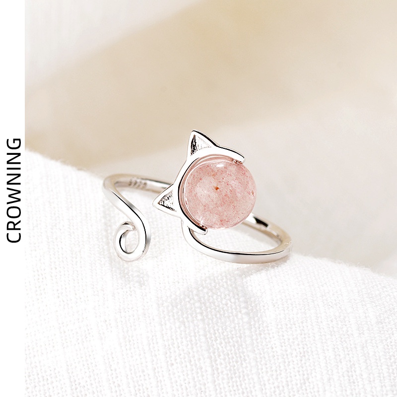 Nhẫn Đeo Tay F798 Họa Tiết Trái Tim/ Dâu Tây/ Mèo Dễ Thương Thời Trang Cho Nữ