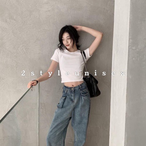 Áo croptop body thun cộc tay nữ dáng ôm sexy cá tính | BigBuy360 - bigbuy360.vn