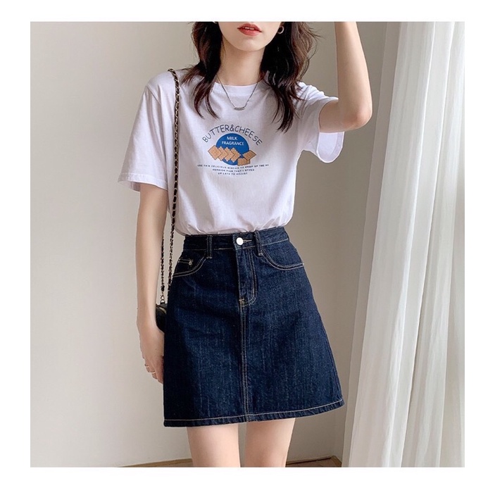 Set áo phông chân váy jeans
