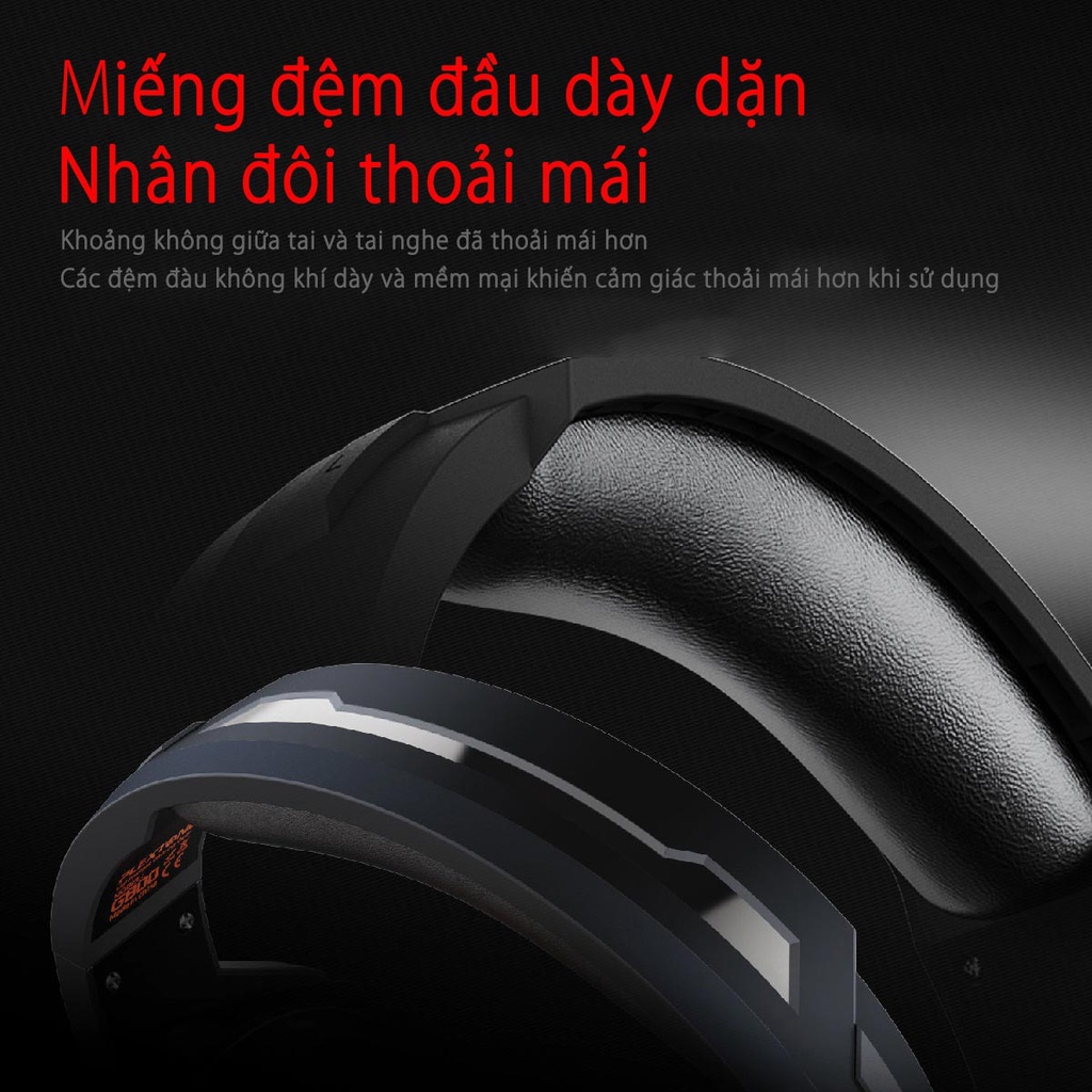 Tai nghe chụp tai gaming dành cho game thủ chuyên nghiệp Plextone G800 thiết kế over ear giúp chống ồn dây dù chống rối.