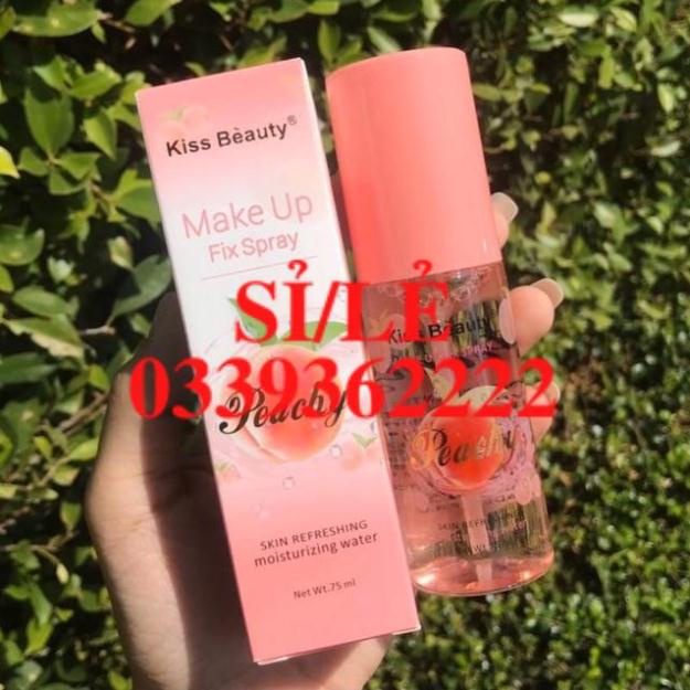 [ CHÍNH HÃNG ] Xịt giữ lớp nền cố định lớp trang điểm vị đào Kiss Beauty 75ML Senabeauty  HAIANHSHOP | BigBuy360 - bigbuy360.vn