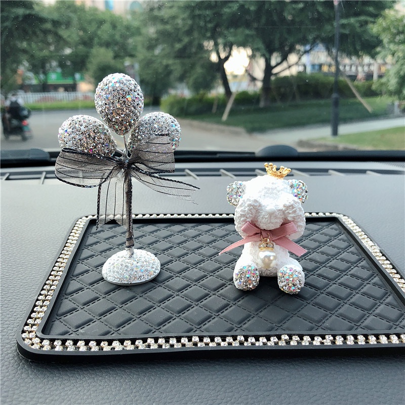 Phụ Kiện Khuếch Tán Tinh Dầu Hình Gấu Teddy Đính Đá Dễ Thương Trang Trí Xe Hơi