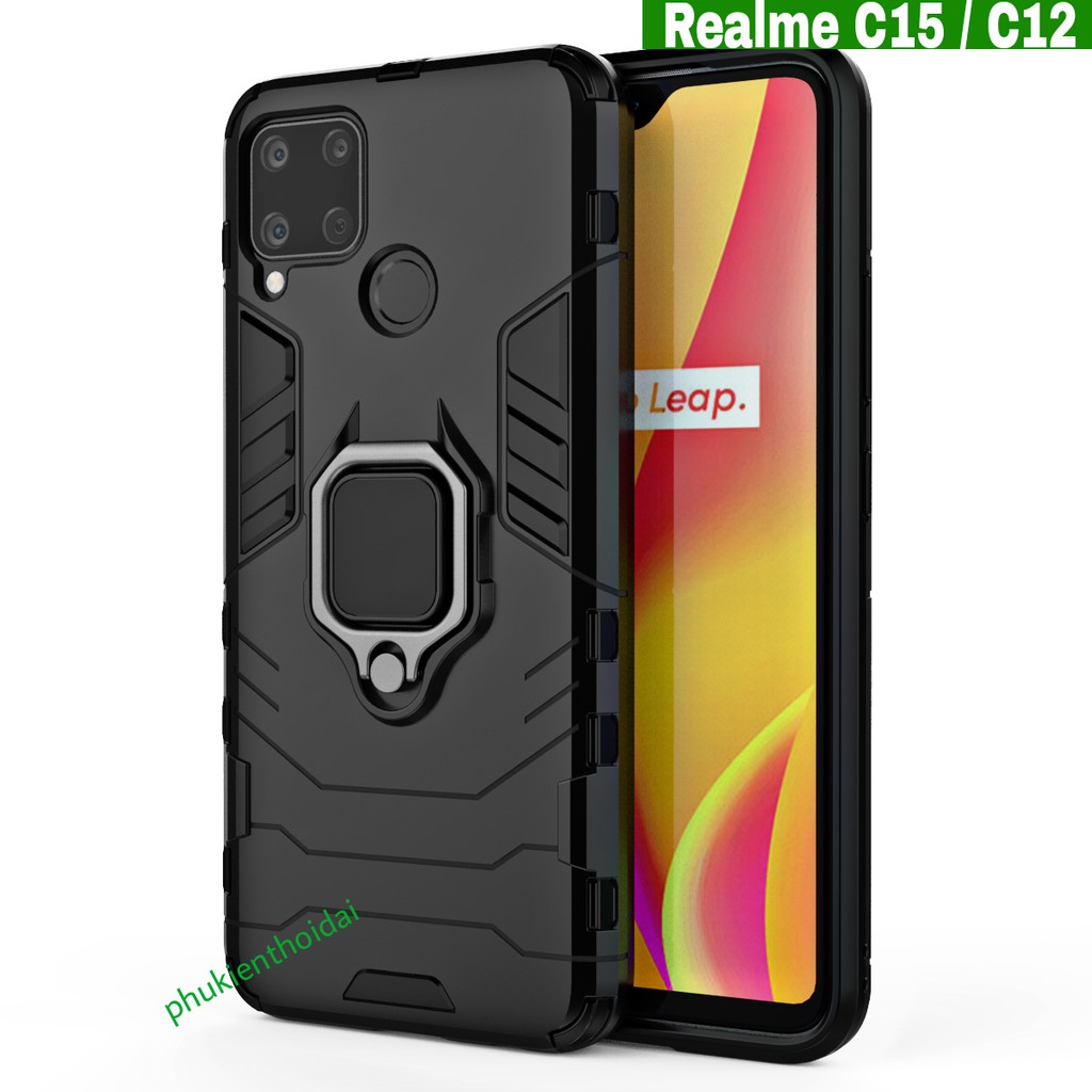 Ốp lưng Oppo Realme C15 / C12 / Realme C33 / Realme C35 chống sốc Iron Man Iring cao cấp giá đỡ xem phim