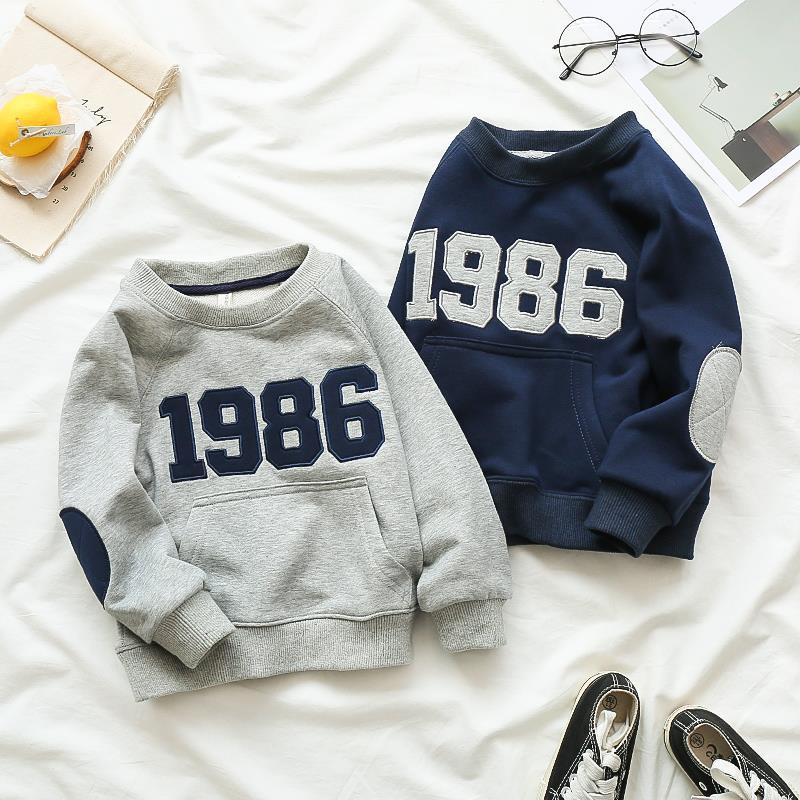 Áo Sweater Cổ Tròn In Số 1986 Thời Trang Mùa Thu Cho Bé Trai