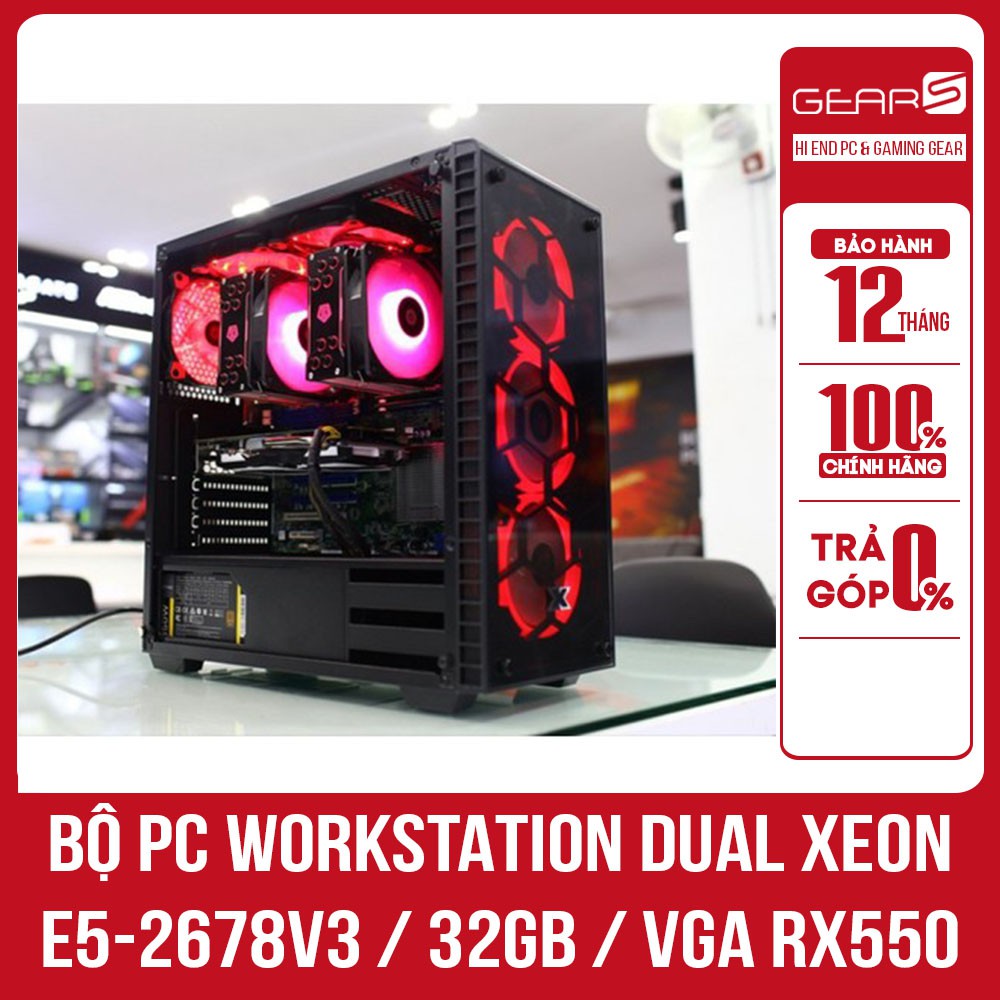 BỘ PC WORKSTATION DUAL XEON E5-2678v3 / 32GB / VGA RX550 2GB | BigBuy360 - bigbuy360.vn