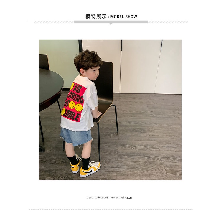 Áo thun cotton ngắn tay thời trang mùa hè cho bé trai