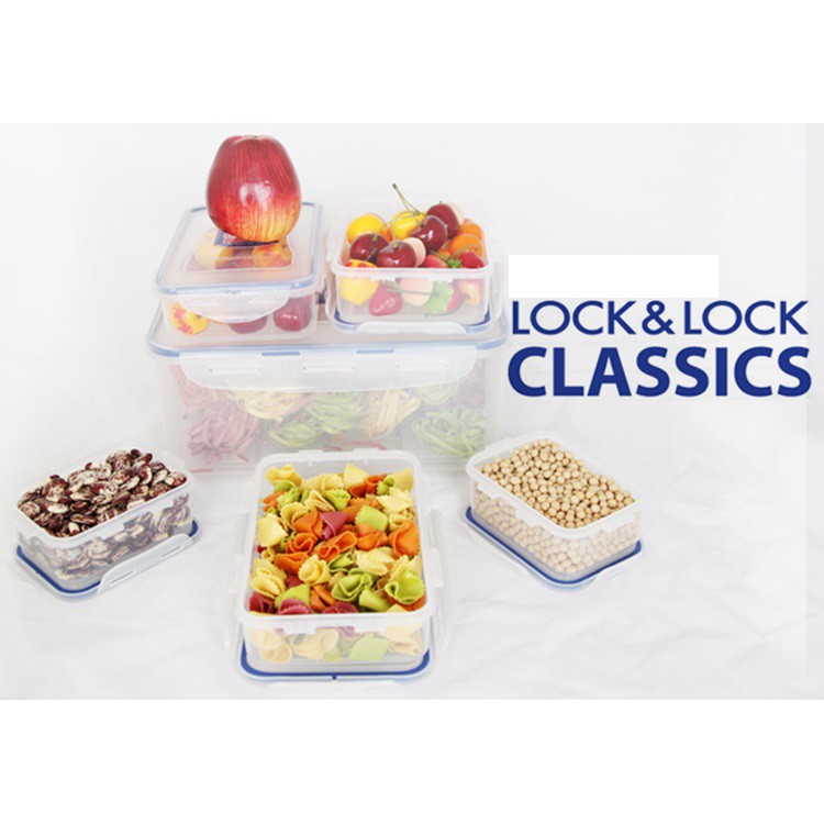 Bộ 6 hộp nhựa bảo quản thực phẩm Lock&amp;Lock Classic kín hơi và an toàn thực phẩm [HPL818]