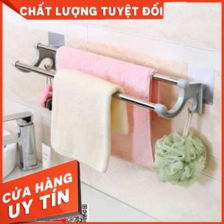 [Siêu Sale] Kệ vắt khăn 2 thanh inox Dính tường siêu chắc Không Cần Khoan Tường