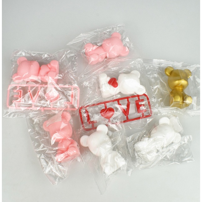 Gấu đội vương miện trang trí bánh kem sinh nhật, gấu nhựa trang trí