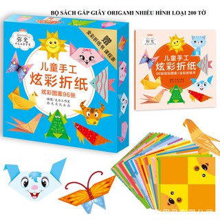 BỘ SÁCH GẤP GIÂY ORIGAMI NHIỀU HÌNH LOẠI 200 TỜ