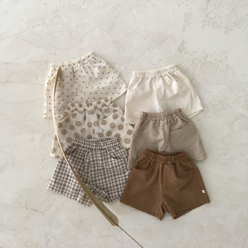 Quần Short Cotton Lanh Mỏng Dáng Rộng Thời Trang Mùa Hè Phong Cách Hàn Quốc Cho Bé Trai Và Gái