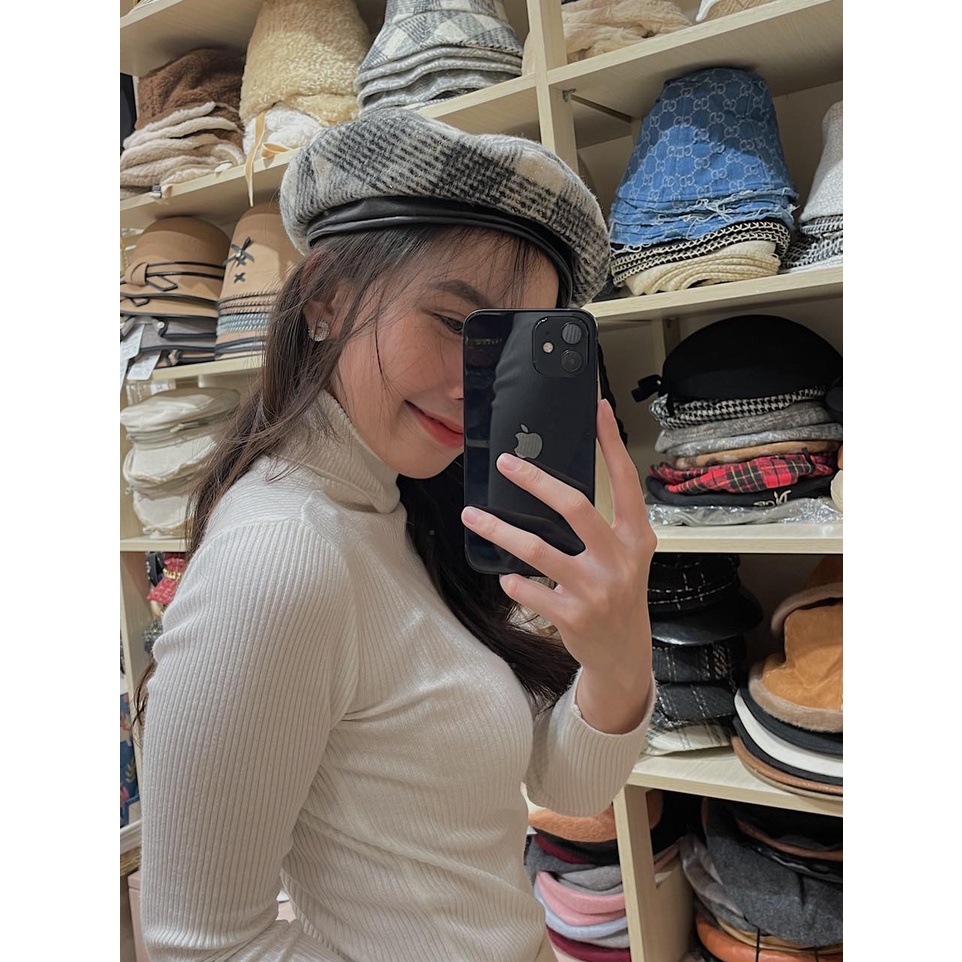 Mũ beret dạ kẻ caro siêu xinh leuleu.accessorize