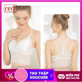 Áo bra nữ ren dài đẹp 2 dây BRA09 phong cách crop top quyến rũ 