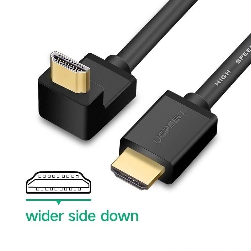 Cáp tín hiệu HDMI Đen bẻ lên góc vuông 90 độ 1.4 đồng 100% 19+1 UGREEN 10121 11108 10120 HD103