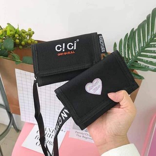 Order | ví thư ngắn retro almost blue có dây đeo cổ