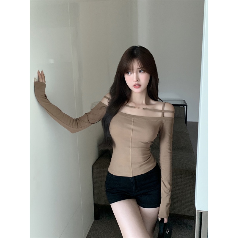 QADCOL  Áo sweater Dệt Kim Tay Dài Thiết Kế Mới Mùa Thu Nhỏ Nhắn Sang Trọng Cho Nữ