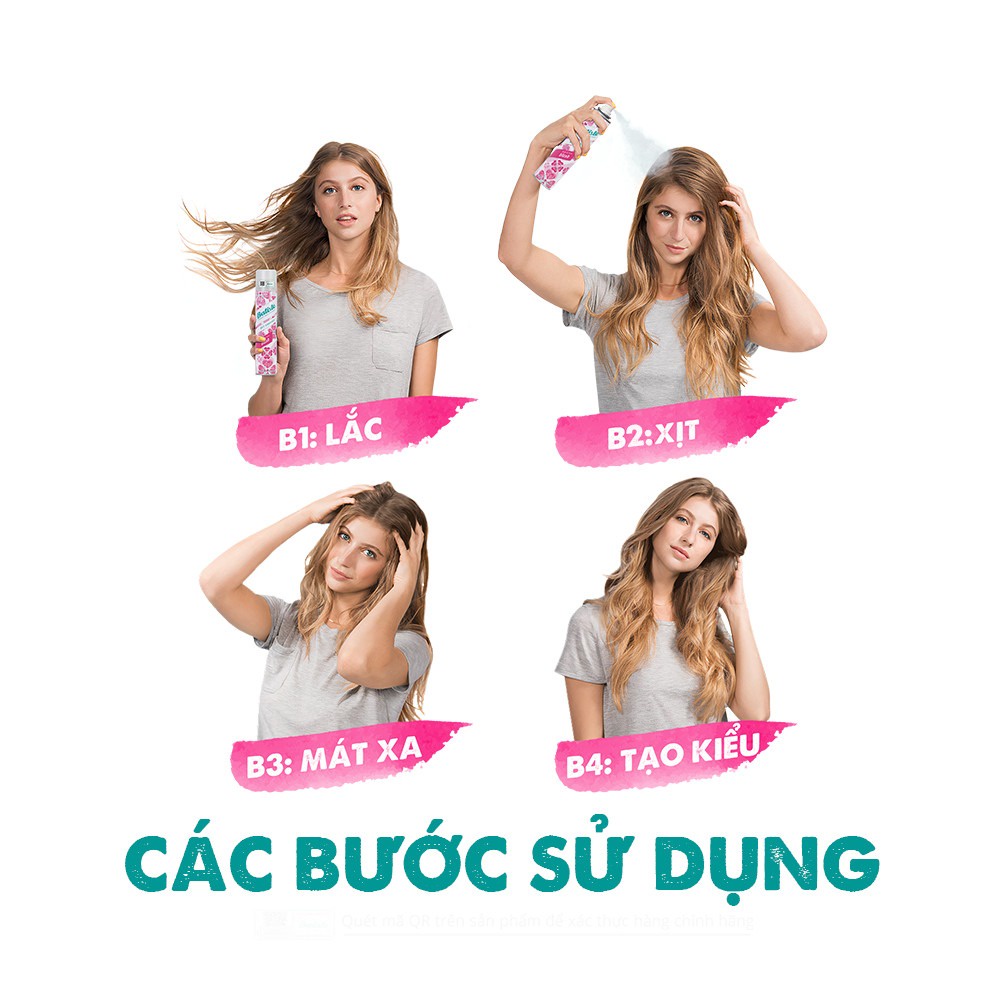 Dầu Gội Khô Batiste Dry Shampoo 50ml và 200ml