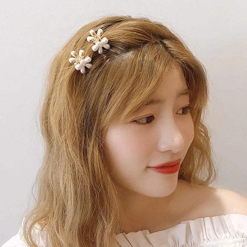 Kẹp tóc kim loại đính ngọc trai giả xinh xắn cho nữ