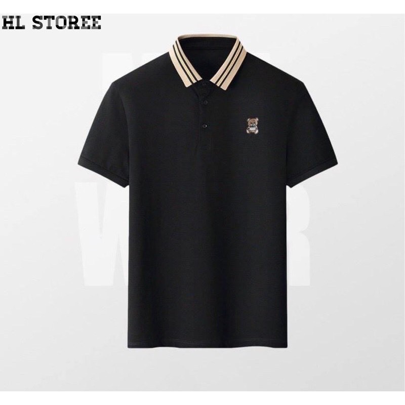 Áo Polo Nam Cổ Viền Kẻ Thêu Teddy Chất Liệu Cá Sấu Xuất Xịn Chuẩn Form Dáng Trẻ Trung - AC93