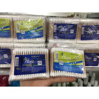 [8k] Combo 5 bịch tăm bông thân gỗ cao cấp Hana bịch 100 cây