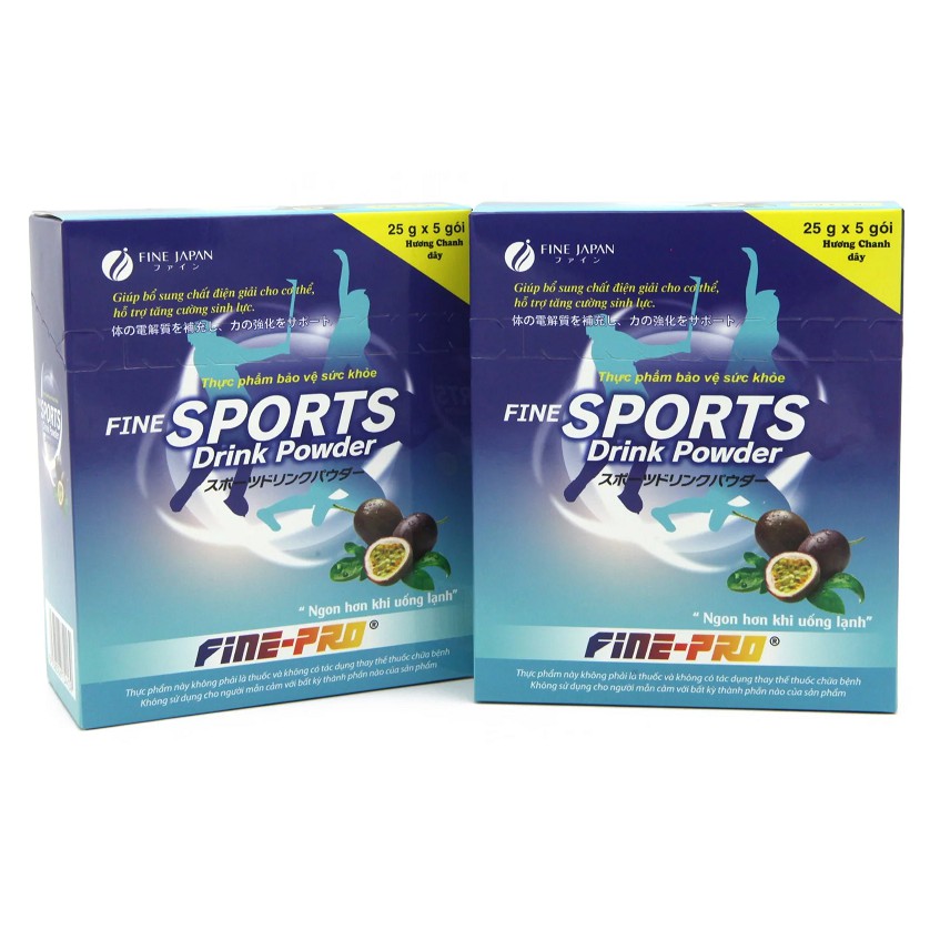 Sports Drink Powder Nước uống bổ sung điện giải vị chanh dây Hộp 5 gói
