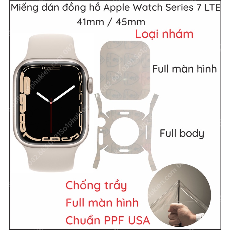 Dán dẻo PPF Apple Watch Series 7, Series 8 LTE 41mm/ 45 mm (seri 7, seri 8) chống trầy