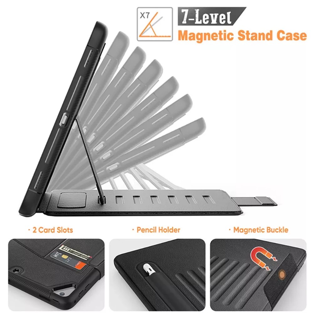 Bao Da Máy Tính Bảng Từ Tính Chống Sốc Có Giá Đỡ Và Ngăn Đựng Bút Cho Ipad 10 9 Air 5 Pro 11 '' Mini 6 Sự Bảo Vệ