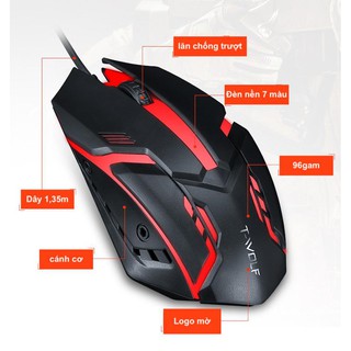 Chuột Gaming Dây 💎𝓕𝓡𝓔𝓔𝓢𝓗𝓘𝓟💎 Mouse Có Dây Gaming T-Wolf V1 (BH 12 Tháng) SPTECH COMPUTER