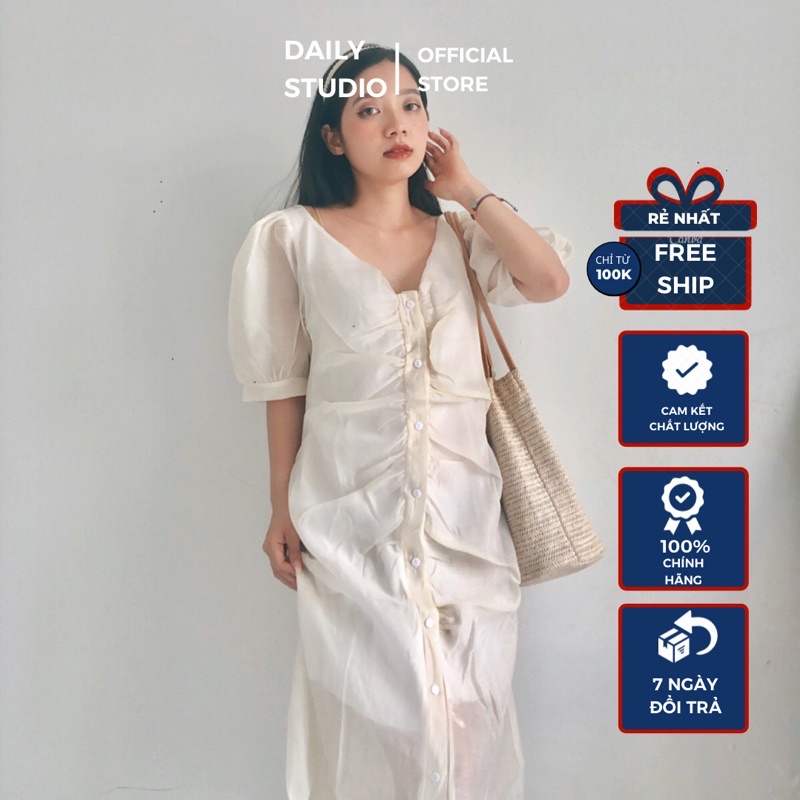 Đầm maxi đi biển, Váy công chúa, váy tơ trắng dáng maxi hè xinh,Váy tơ tay phồng đi biển mặc hè xinh | BigBuy360 - bigbuy360.vn