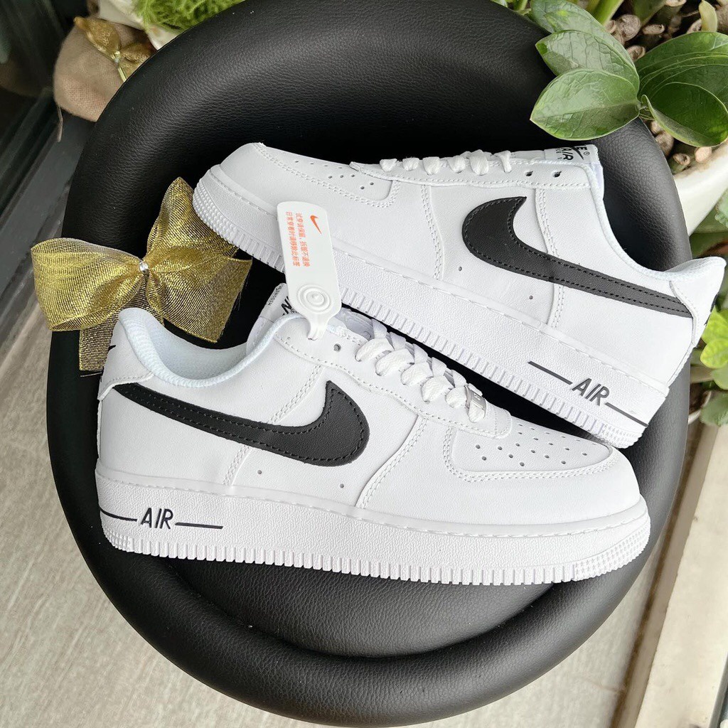 Giày thể thao AF1 trắng vệt đen nam nữ, giày sneaker AIR trắng tích đen thấp mới full phụ kiện hàng cao cấp
