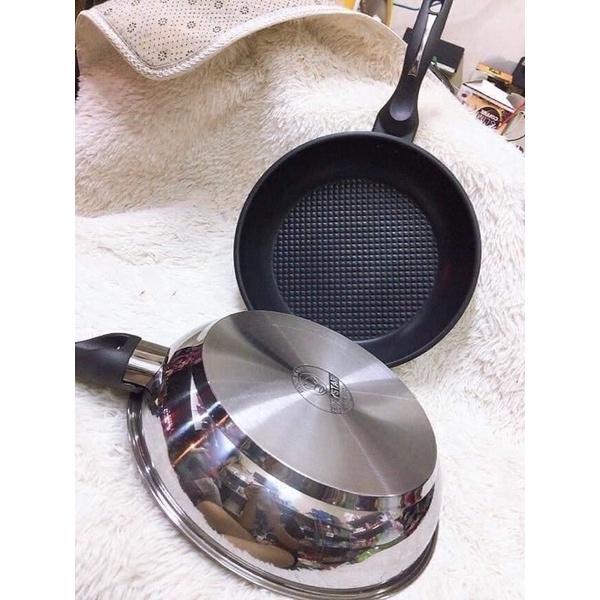 Chảo chống dính inox Fivestar - Dùng được bếp từ.