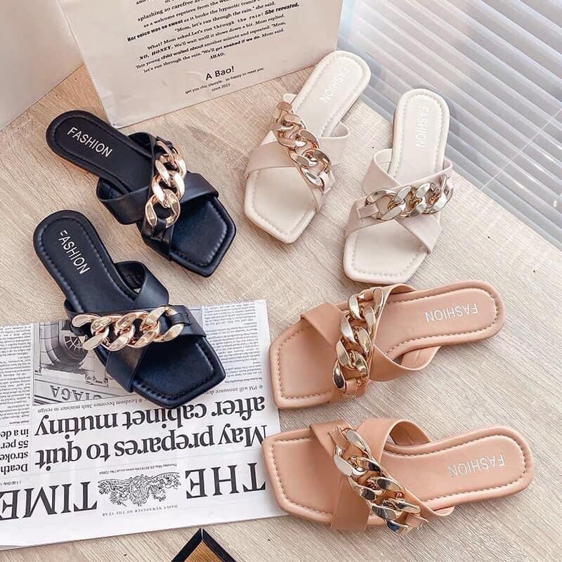Dép quai chéo có khóa nhiều màu chất da mang êm chân phong cách thời trang trẻ trung năng động bigsize - TTH_SHOES