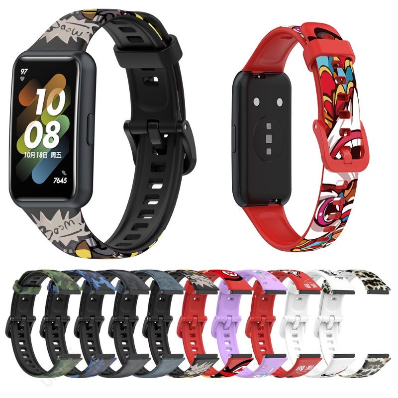 Huawei Band 7 - Dây đeo silicon họa tiết dành cho Huawei Band 7