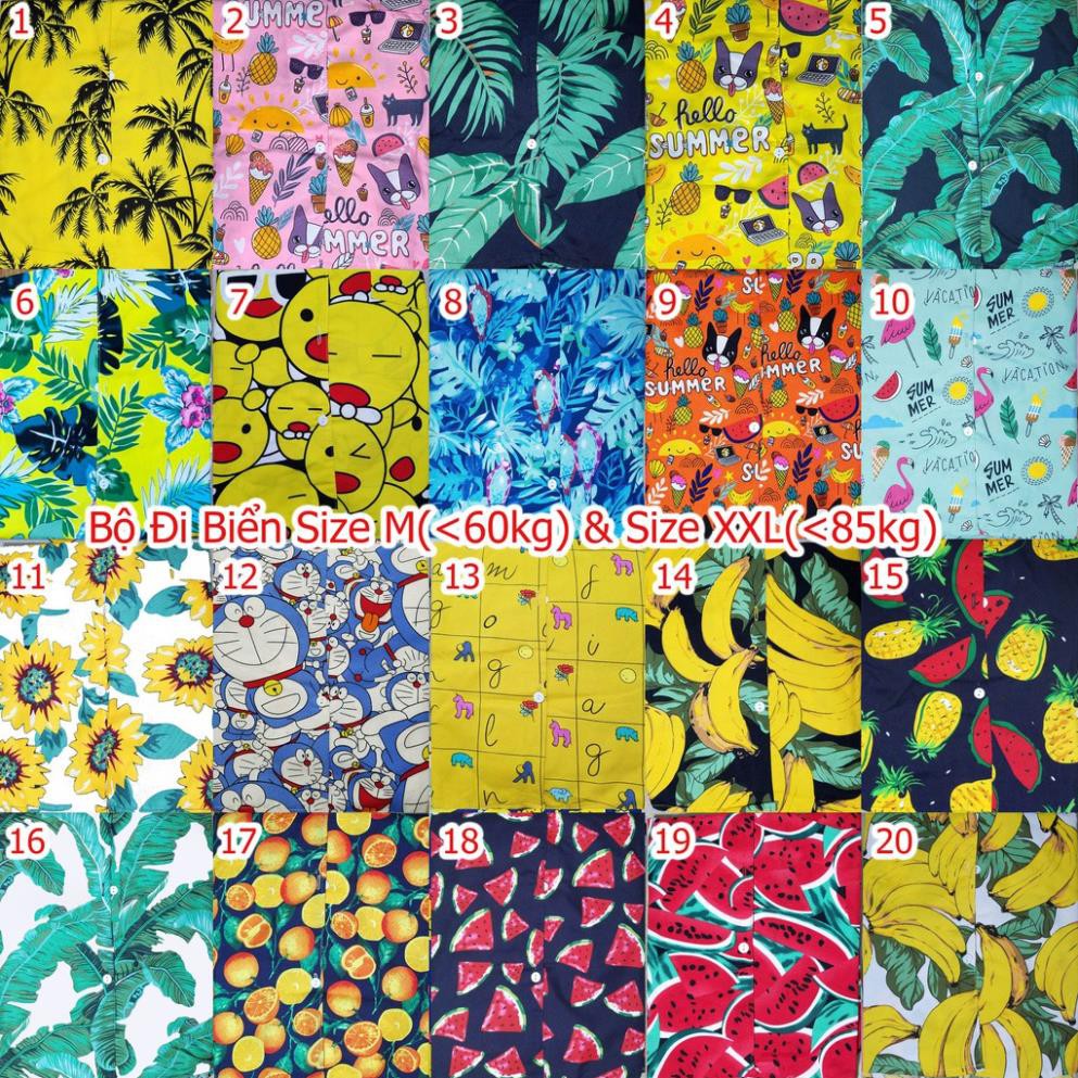 Đồ Bộ Pijama Cho Đội, Nhóm, Team - Mẫu Họa Tiết Đi Biển 2 Form M (&lt;60KG) và XL (&lt;85KG)
