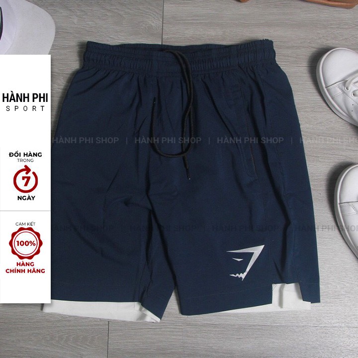 Quần Short Thể Thao Nam SPORT ACTIVE co giãn 2 lớp sọt đùi kết hợp chuyên GYM