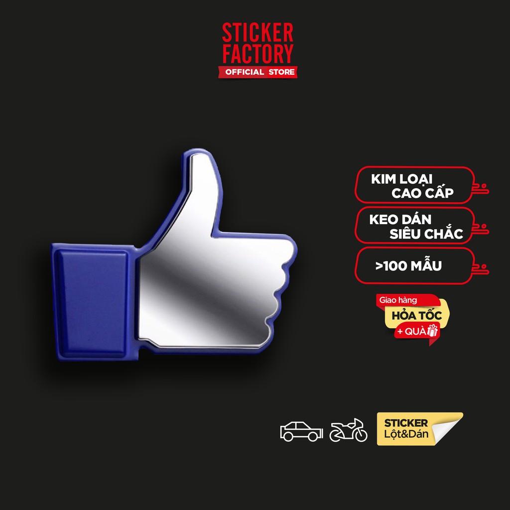 Biểu tượng Nút Like mạng xã hội - STICKER FACTORY - Sticker decal metal 3D hình dán kim loại cao cấp