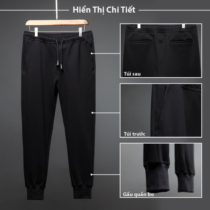 Quần jogger nam thể thao TINOFUN chất vải nỉ co dãn giữ nhiệt mùa thu đông