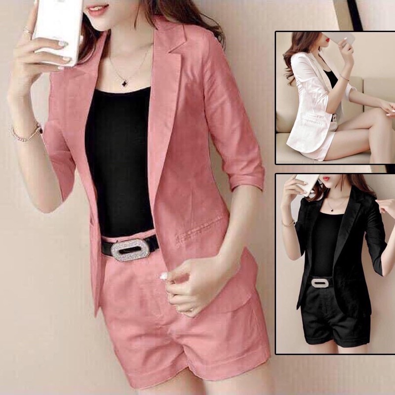 Set bộ vest kaki short 4 món như hình size M L Xl 2Xl