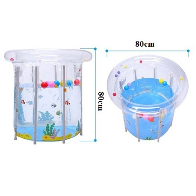 [Xả kho thu hồi vốn] Bể bơi thành cao size lớn 80x80 cm tặng rùa bơi kèm phao nâng cổ và bơm | Bảo An