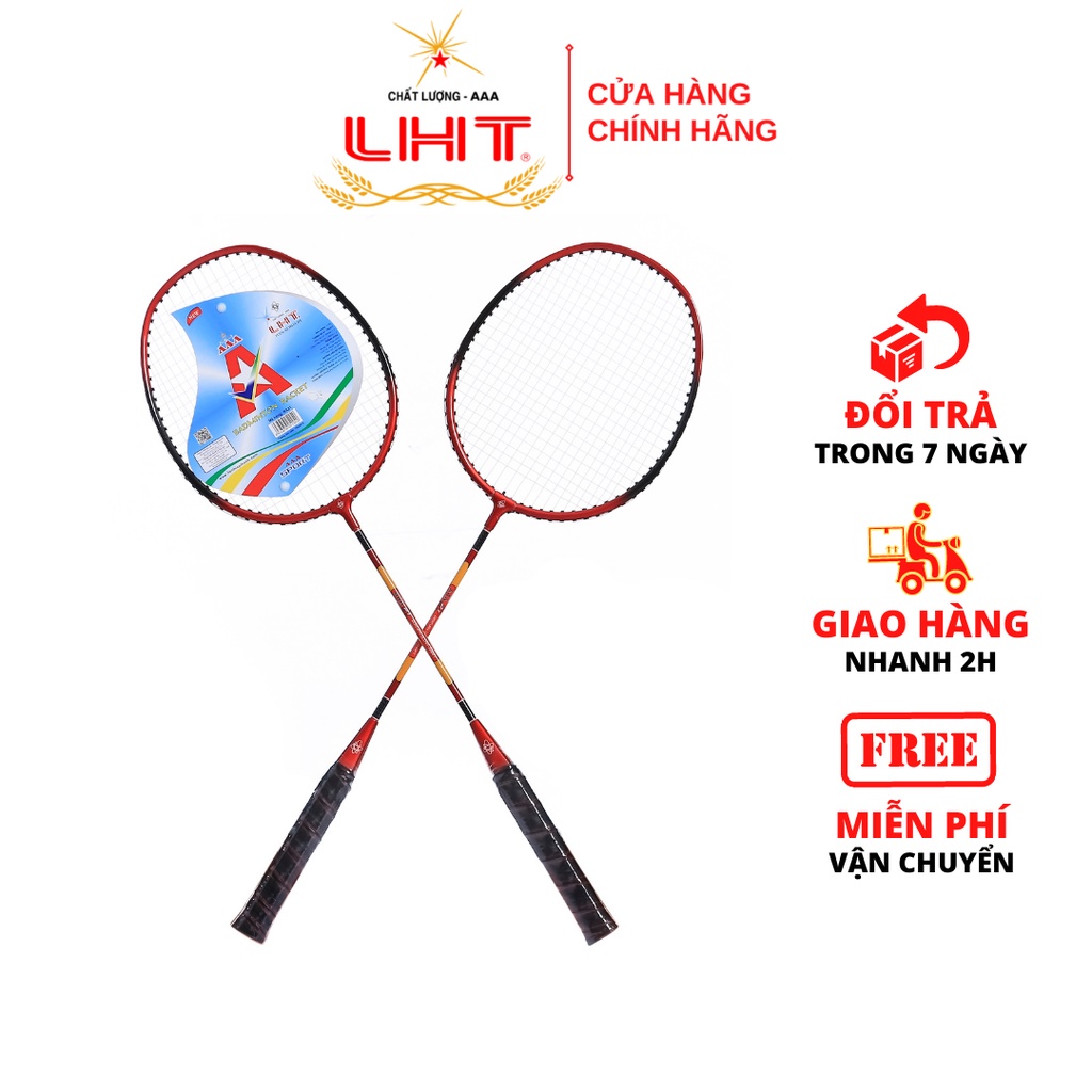 Vợt cầu lông LHT RA21 1 Cặp - 100% Thép Mạ Crom, Sơn Đỏ đô, Lưới căng 8kg, 68 x 22 cm – Giá tốt