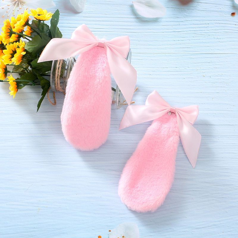 Kẹp Tóc Nơ Tai Thỏ Bằng Lông Nhung Màu Kẹo Dùng Hóa Trang Lolita Dễ Thương Cho Bạn Gái
