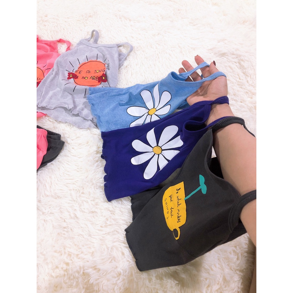 Bộ 2 dây cotton hoa quả Xinh Xắn cho bé gái 6-18kg, nhiều màu lựa chọn - SUMO KIDS